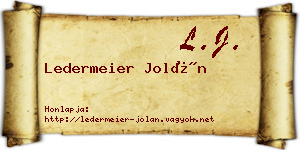 Ledermeier Jolán névjegykártya